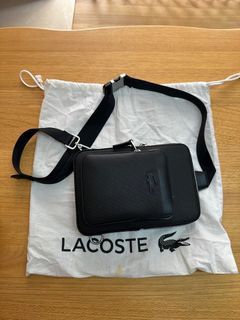 Lacoste Chantaco Leather Body Bag - Black