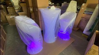 LED TABLE AND CHAIRS SET (2 HIGH CHAIR 1 TABLE)