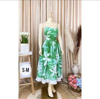 Long summer Tube Dress/ Green Dress/Long Dress/Summer Dress /medium