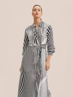 Mango Striped Midi Dress