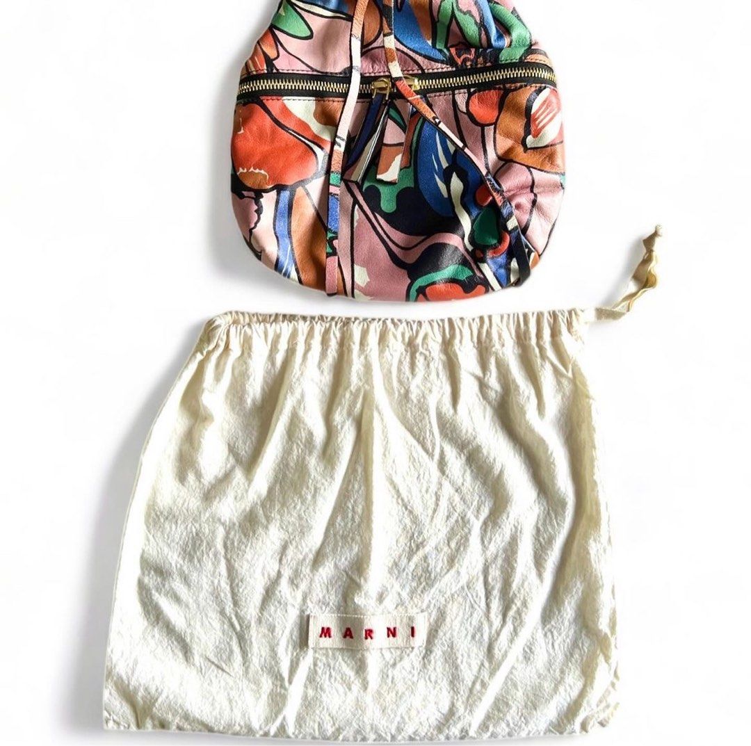MARNI Micro Printed Drawstring Backpack (Category: Luxury Bags & Wallets) located in Davao. Submitted by allthisandmore (Listing ID 1304373397, Image 3). Description: 100% Authentic Inclusions: Dust Bag.