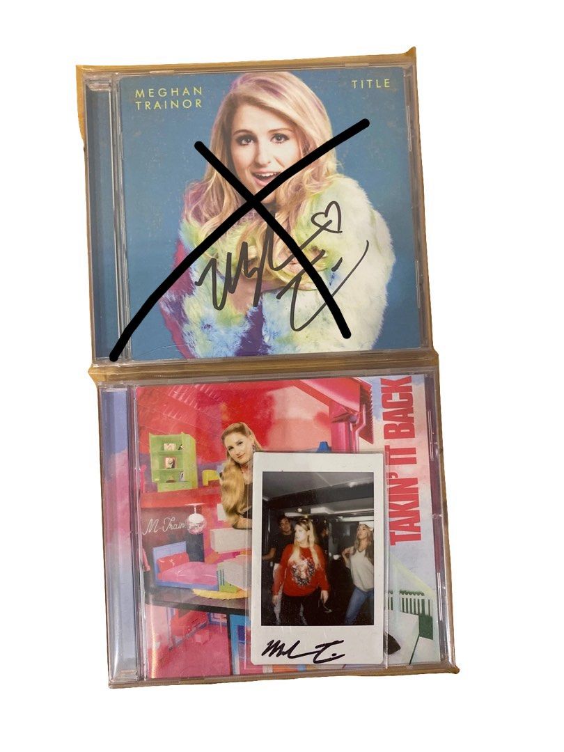meghan trainor signed cd takin’ it back polaroid, Hobbies & Toys, Music