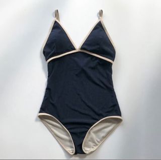 One-piece swimsuit (navy blue)