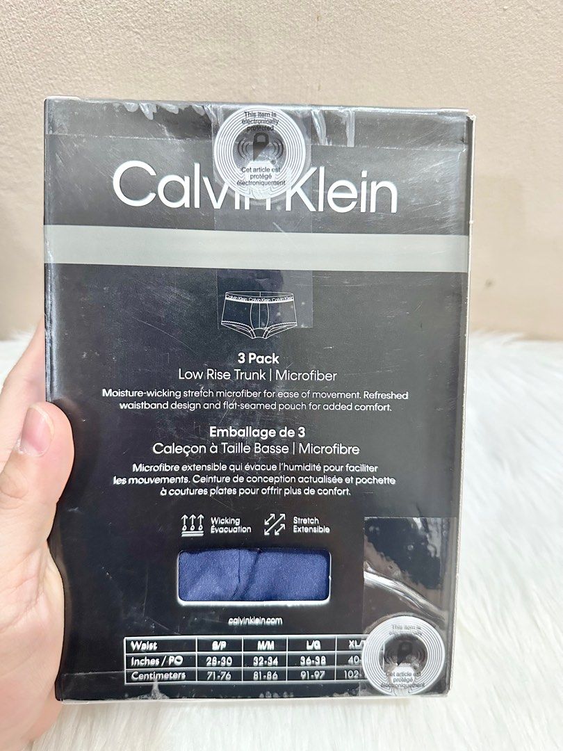 Original Calvin Klein 3 pack Low Rise Trunk Microfiber in size Large (Category: Underwear) located in Las Pinas. Submitted by anasonlineshophtplaspinas (Listing ID 1304384419, Image 3). Description: Original Calvin Klein 3 pack Low Rise Trunk Microfiber in size Large Waist 36-38”.