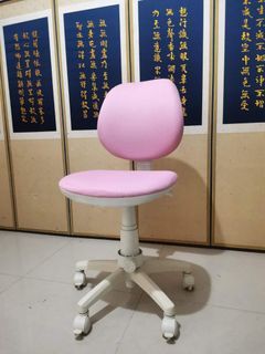 Pink and White Study Computer Office Chair