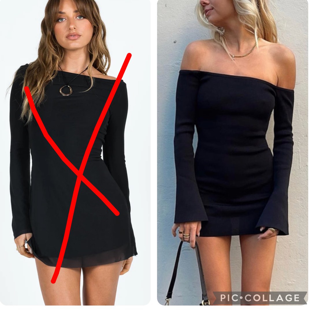 strapless open back dress Parisa Long Sleeve Mini Dress | Black | Womens main image 1