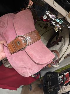 Rare Vintage Coach Soho shoulder bag in pink suede