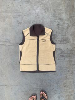 Reversible cream/choco brown timberland vest