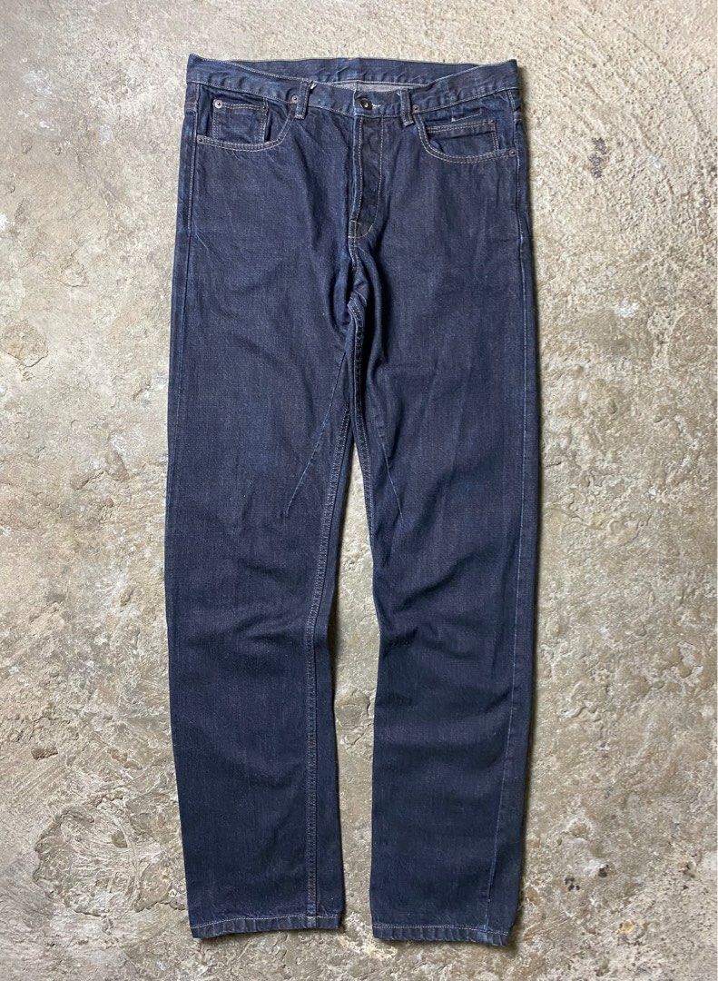 Rick Owens Berlin Cut Selvedge Denim (Category: Jeans) located in Quezon City. Submitted by insidethreads_ (Listing ID 1304436712, Image 1). Description: Size: 32 Length: 43.5 Inseam: 32.5 Thigh: 11 Knee: 8 Leg opening: 7.5 Front rise: 11 Condition: 9/10 Made in Italy Berlin Cut .