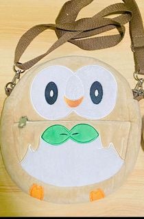 Rowlet pokemon sling plush bag