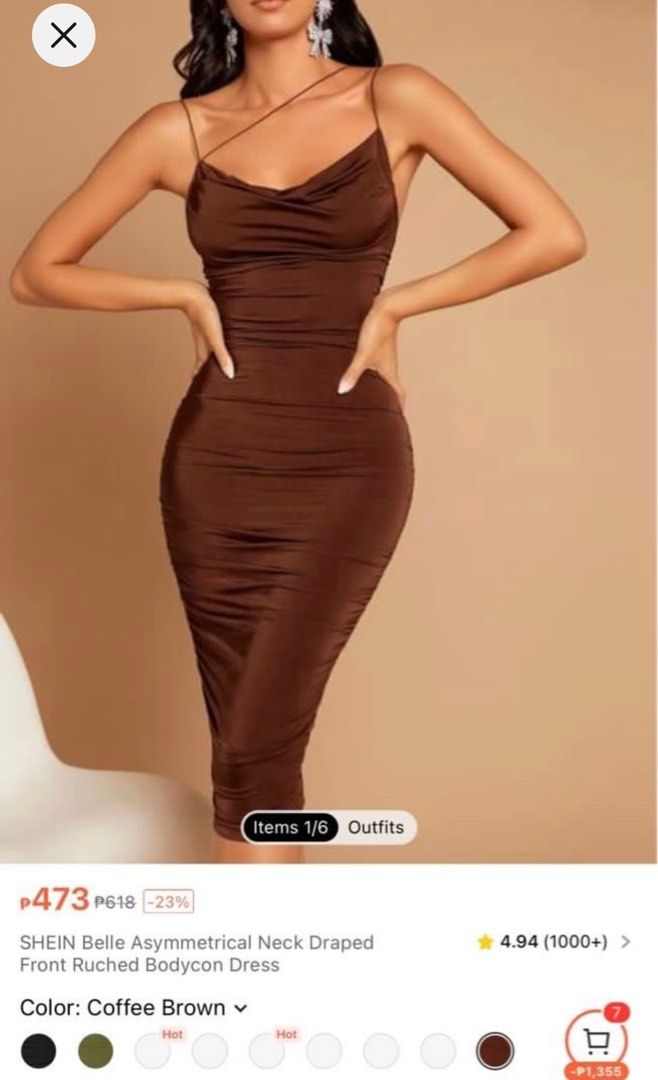 plaid bodycon dress Long Sleeve Plaid Bodycon Mini Dress Caramel / M main image 0