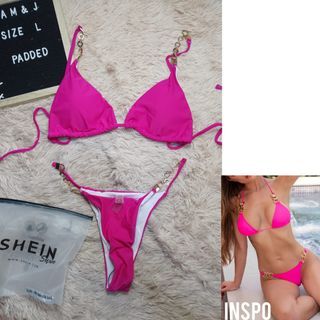 SHEIN HOT PINK CHAIN SWIMSUIT