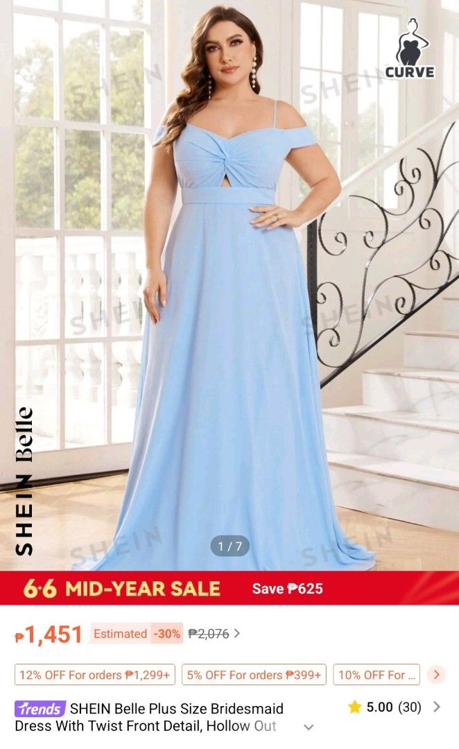 Shein Plus size gown, Women's Fashion, Dresses & Sets, Evening dresses &  gowns on Carousell