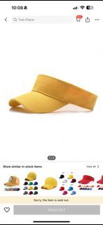 Shein Yellow Visor Sun Hat