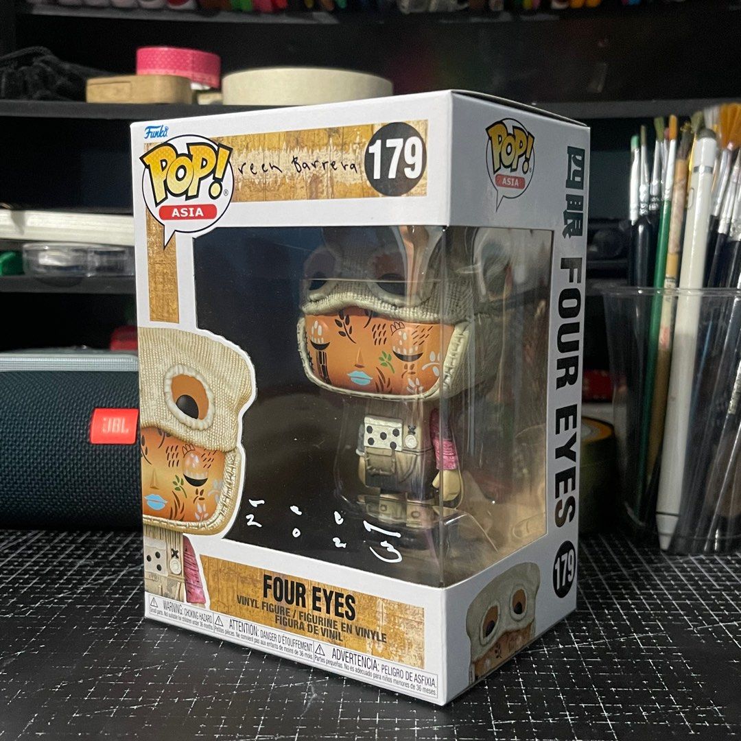 Signed Reen Barrera Funko Pop - Four Eyes (Category: Designer & Blind Box Toys) located in Cavite. Submitted by jb_cuevas (Listing ID 1304309774, Image 2). Description: Selling Funko Pop Asia #179 Four Eyes -Signed by Reen Barrera during ManiPopCon 2023 -Comes with free sorter and protector box -With Mini Sketch of your choice as freebie from me PM for more inquiries and photos .