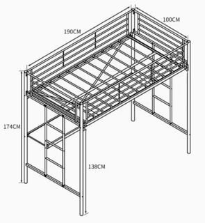 Single Loft Bed Frame