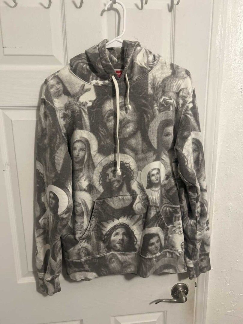 Supreme jesus and mary hooded sweatshirt on sale