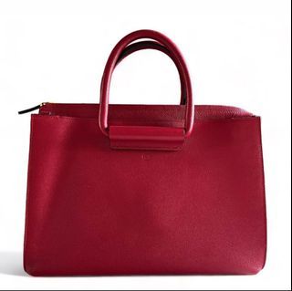 THE ROW Red Classic 5 Pebble Leather Bag