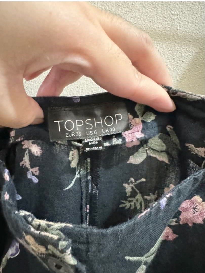 Topshop black linen dress on sale