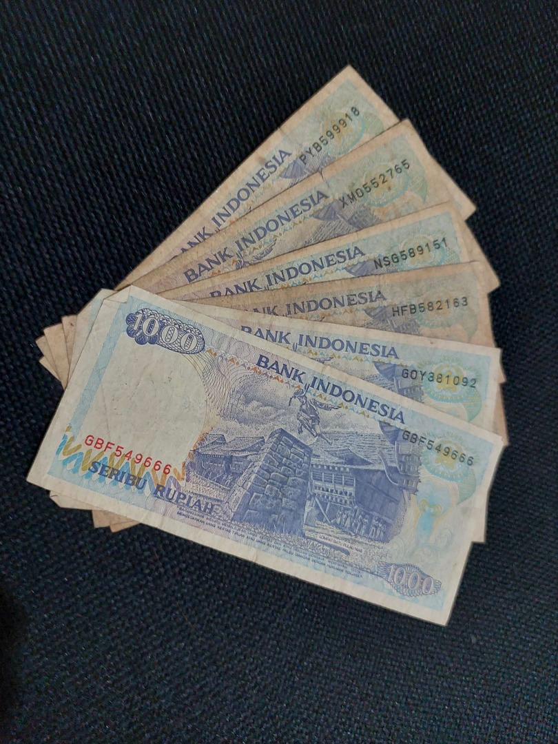 uang kuno uang kertas 1000 rupiah danau toba 1992 enam lembar, Antik ...