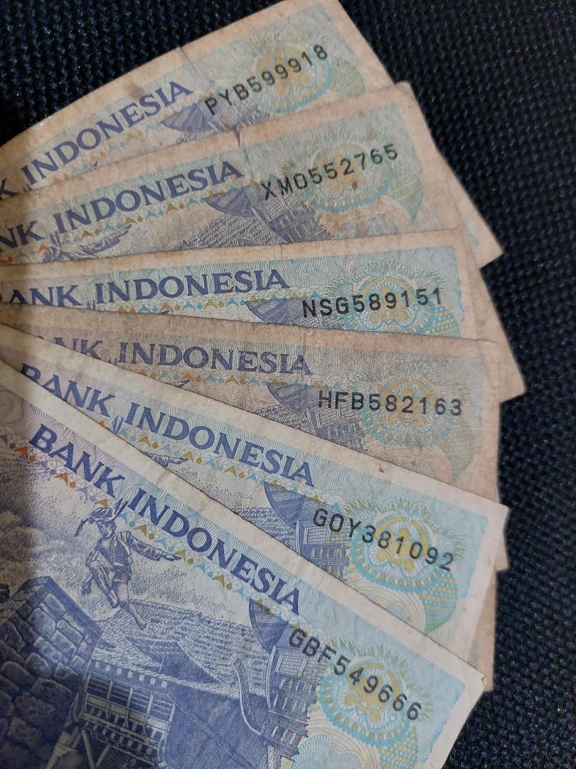 uang kuno uang kertas 1000 rupiah danau toba 1992 enam lembar, Antik ...