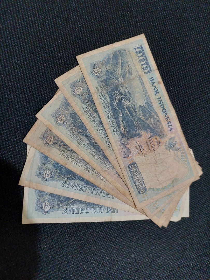 uang kuno uang kertas 1000 rupiah danau toba 1992 enam lembar, Antik ...