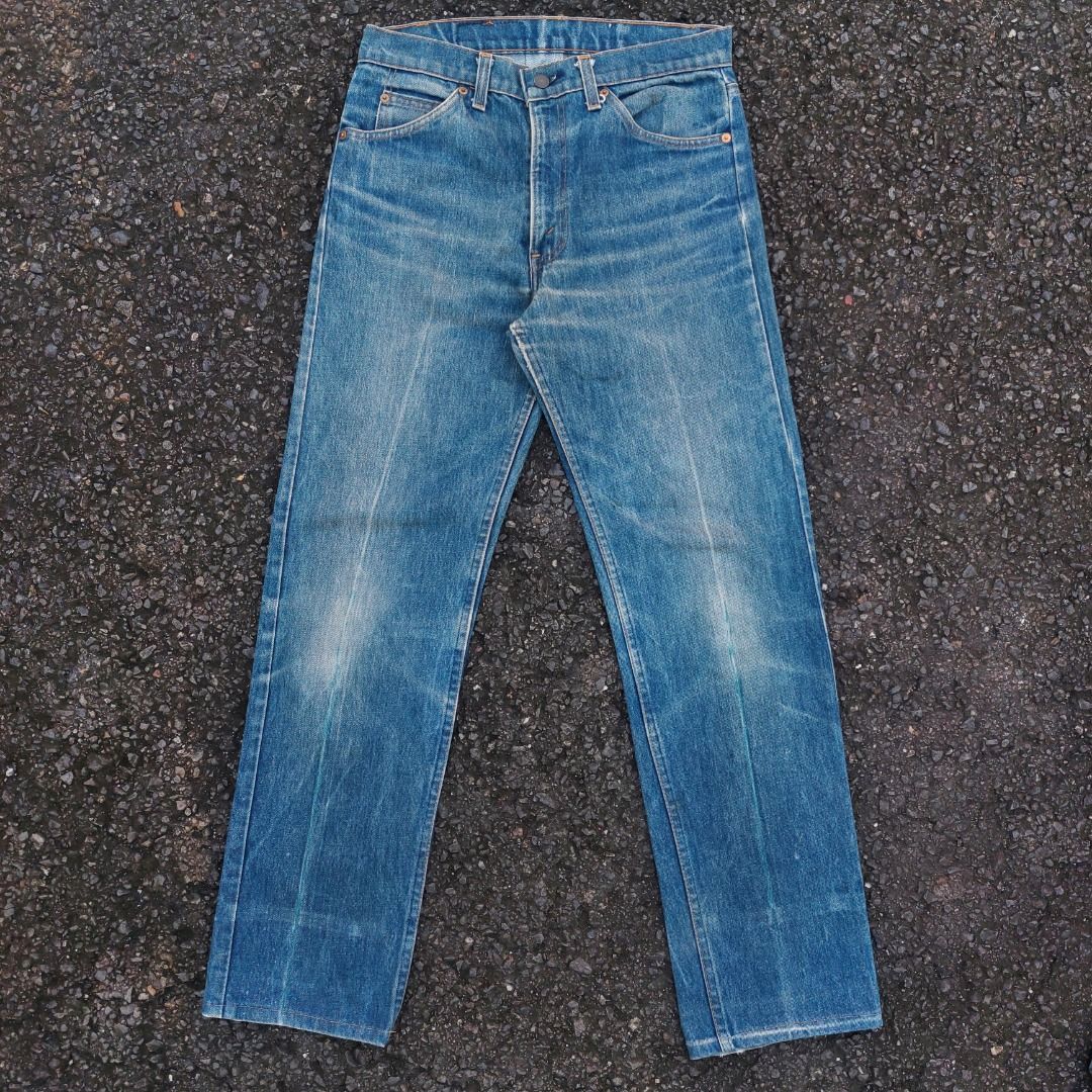 Vintage 80's Levi's 505-0217 Orange Tab Blue Washed Denim