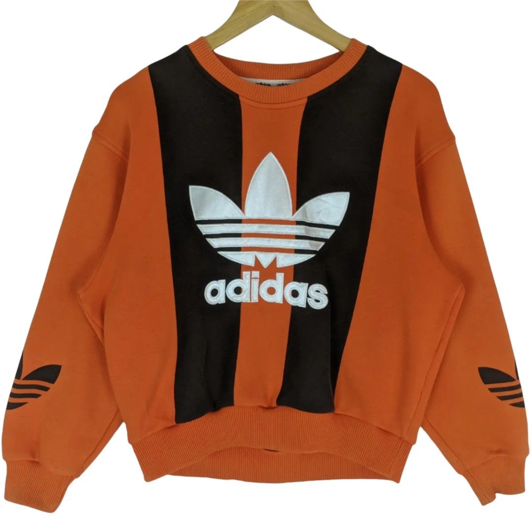 Vintage 80 s ADIDAS Trefoil Big Logo Multicolor Jumper Sweatshirt