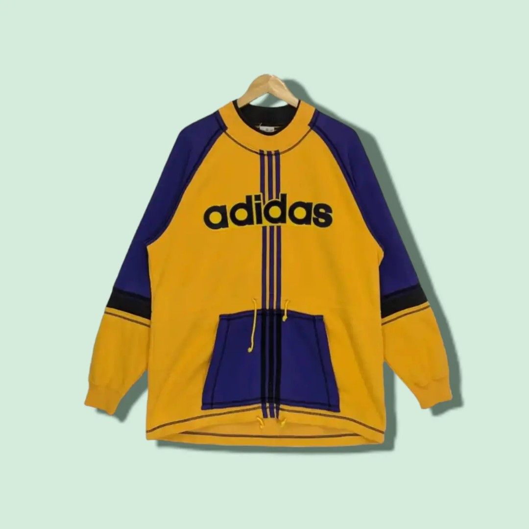 Vintage 90 s ADIDAS Big Spell Out Multicolor Jumper Sweatshirt