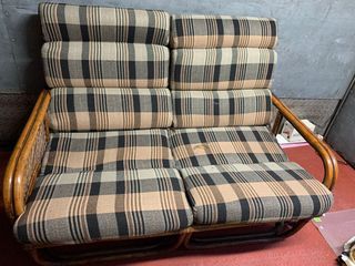 Vintage Rattan Sofa 2 to 3 Sitter with Foam