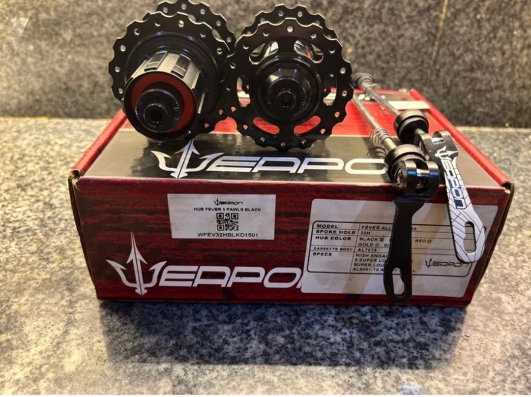 Weapon Hub Fever 5 black 32holes (Category: Bicycles) located in Taguig. Submitted by teph0106 (Listing ID 1304331643, Image 1). Description: Weapon Hub Fever5 black 32 holes #Tunog mayaman .