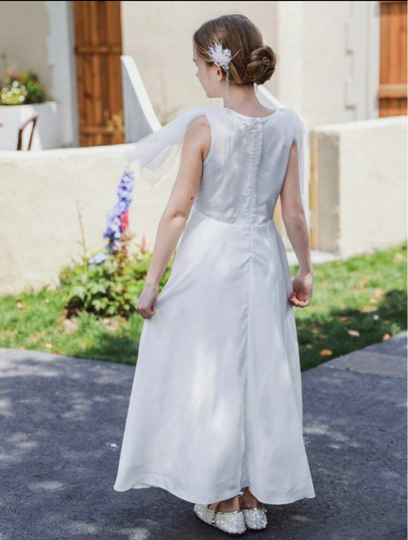 White Communion Dress/Graduation/Angel/Formal Dress 10 years old, Babies &  Kids, Babies & Kids Fashion on Carousell