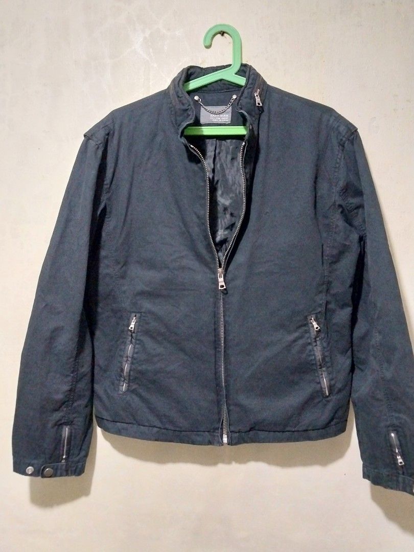 Zara man black harrington jacket with packable hoodie Men s Fashion Coats Jackets and Outerwear on Carousell