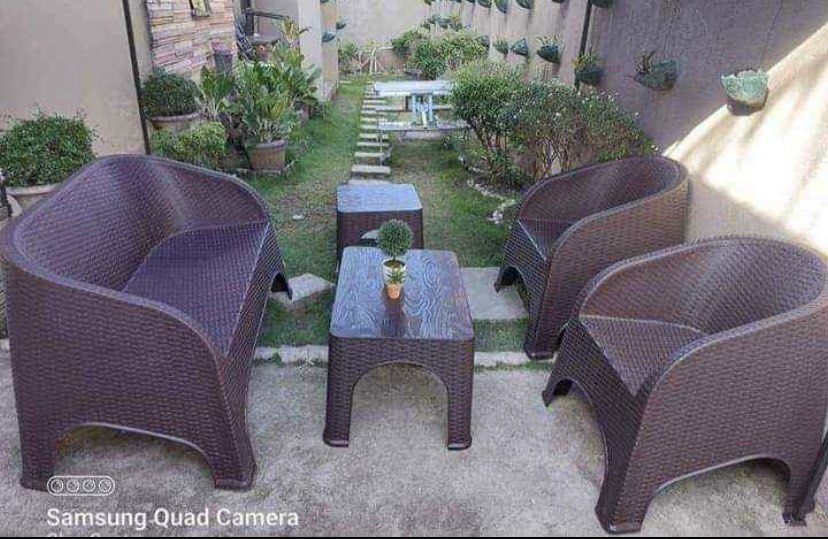 Zooey Rattan Sala Set (Category: Sofas) located in Manila. Submitted by kellychz (Listing ID 1304416730, Image 2). Description: Zooey modern rattan sala set mura at matibay ◼️✔️✔️✔️ plastic rattan on hand brand new free delivery selected places.