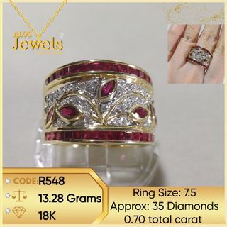 18K Solid Gold Ring with Real Natural Diamonds and Birthstone