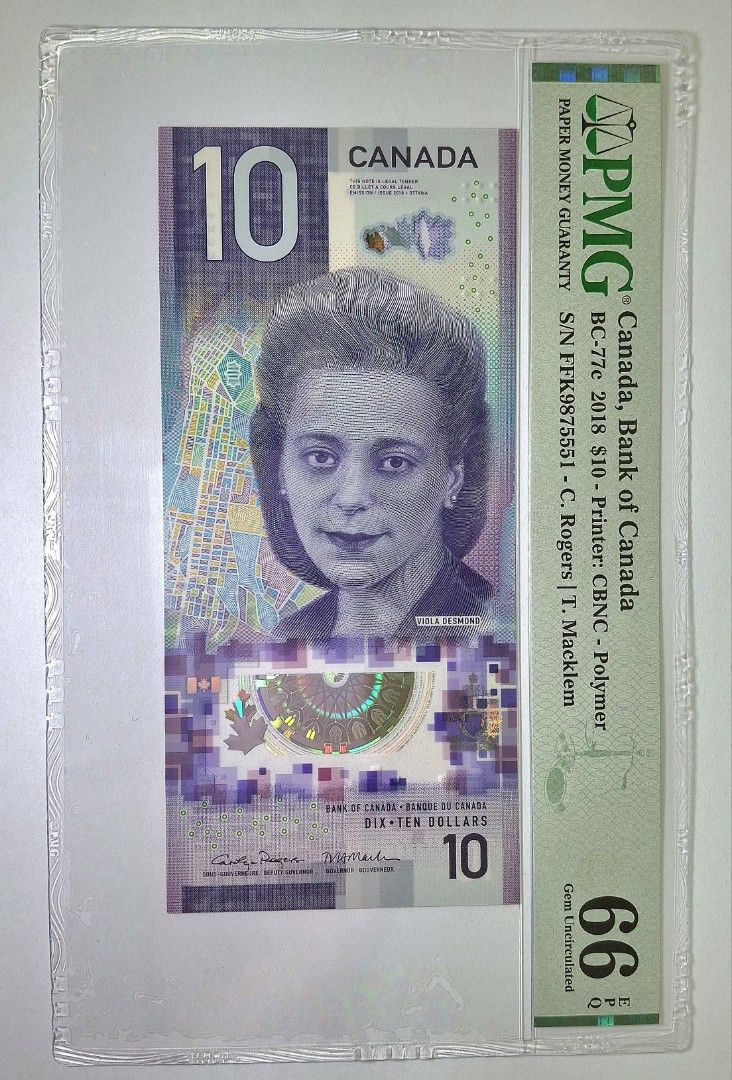 2018年「世界最佳紙幣」全新UNC加拿大10元鈔票奪國際設計獎冠軍,手工超靚加幣♥👍只得一張！, 興趣及遊戲, 收藏品及紀念品, 錢幣-  Carousell