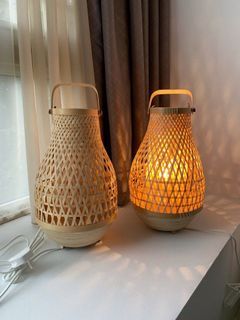 2 pcs MISTERHULTTable lamp, bamboo/handmade, 36 cm (14 ")