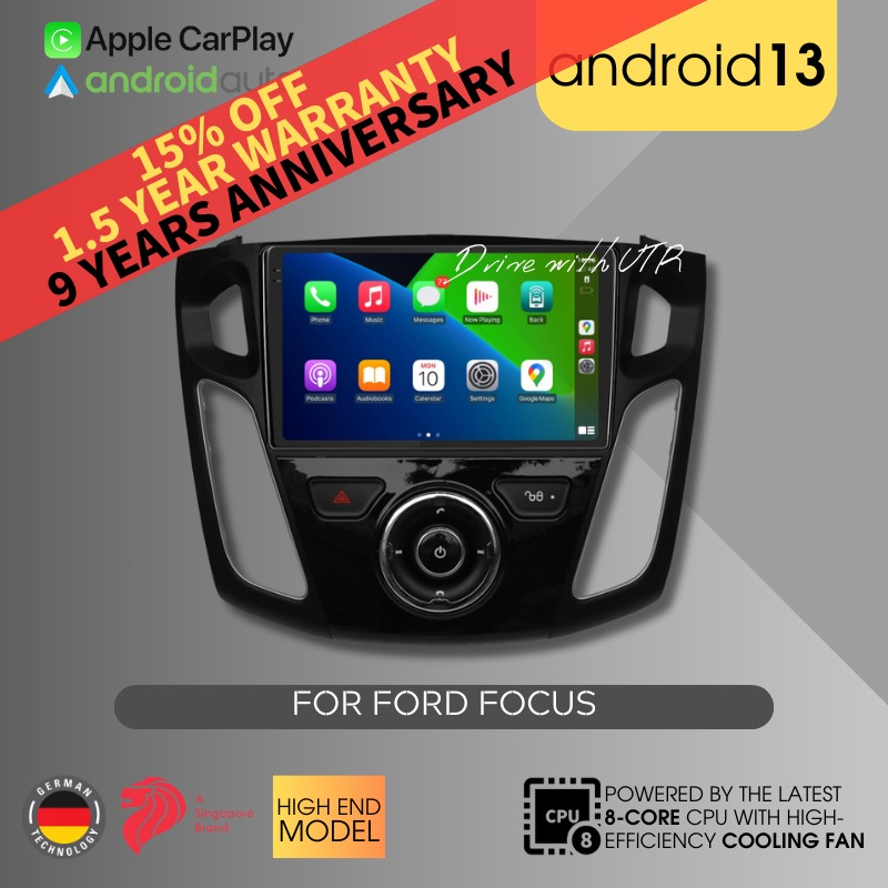 2K QLED HIGH-END LATEST ANDROID 13 ANDROID PLAYER FOR FORD FOCUS 9 INCH ...