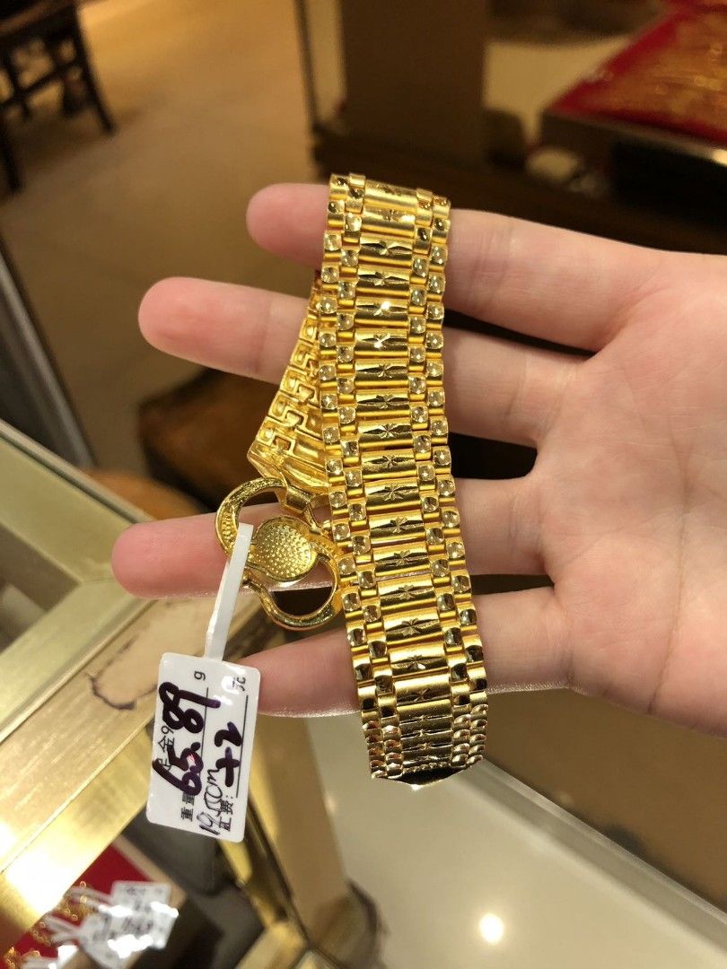 俐格珠寶批發 純金9999 黃金男生手鍊 價格:洽詢﻿﻿