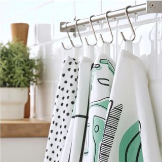 🆕️ IKEA 4pc Green White 100% Cotton Dish Towel