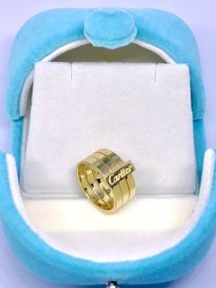 Brand new 18k saudi gold  layered ring size 5.5”