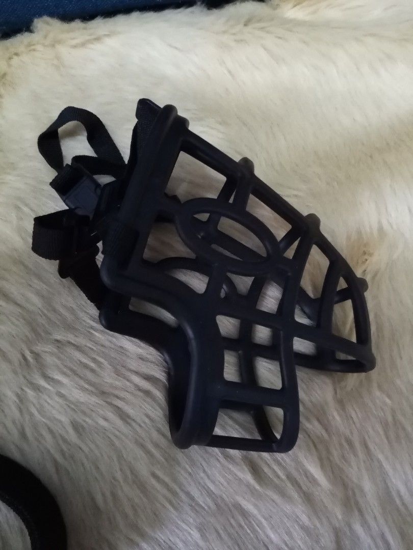 'Busal' Dog muzzle (Category: Homes & Other Pet Accessories) located in Manila. Submitted by csdepot (Listing ID 1304576968, Image 1). Description: Size 5 dog muzzle (for large dogs) Color: Black Bought from Vista Mall but never used RFS: decluttering.