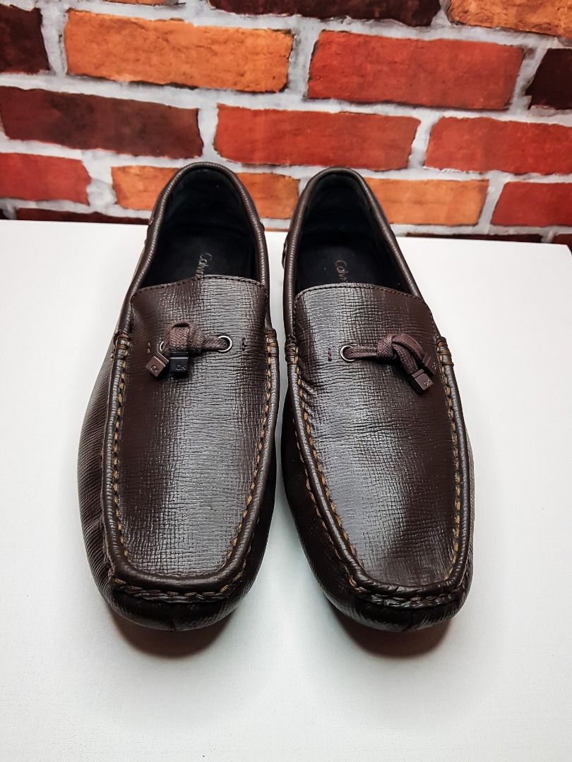 Calvin Klein Brown Loafers Driving Shoes Men s Fashion Footwear Casual Shoes on Carousell