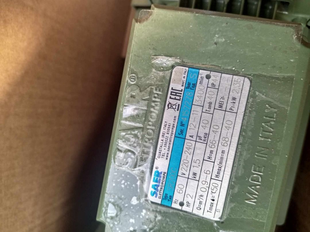 ELECTRIC JET BOOSTER PUMP (SAER Brand), Commercial & Industrial ...
