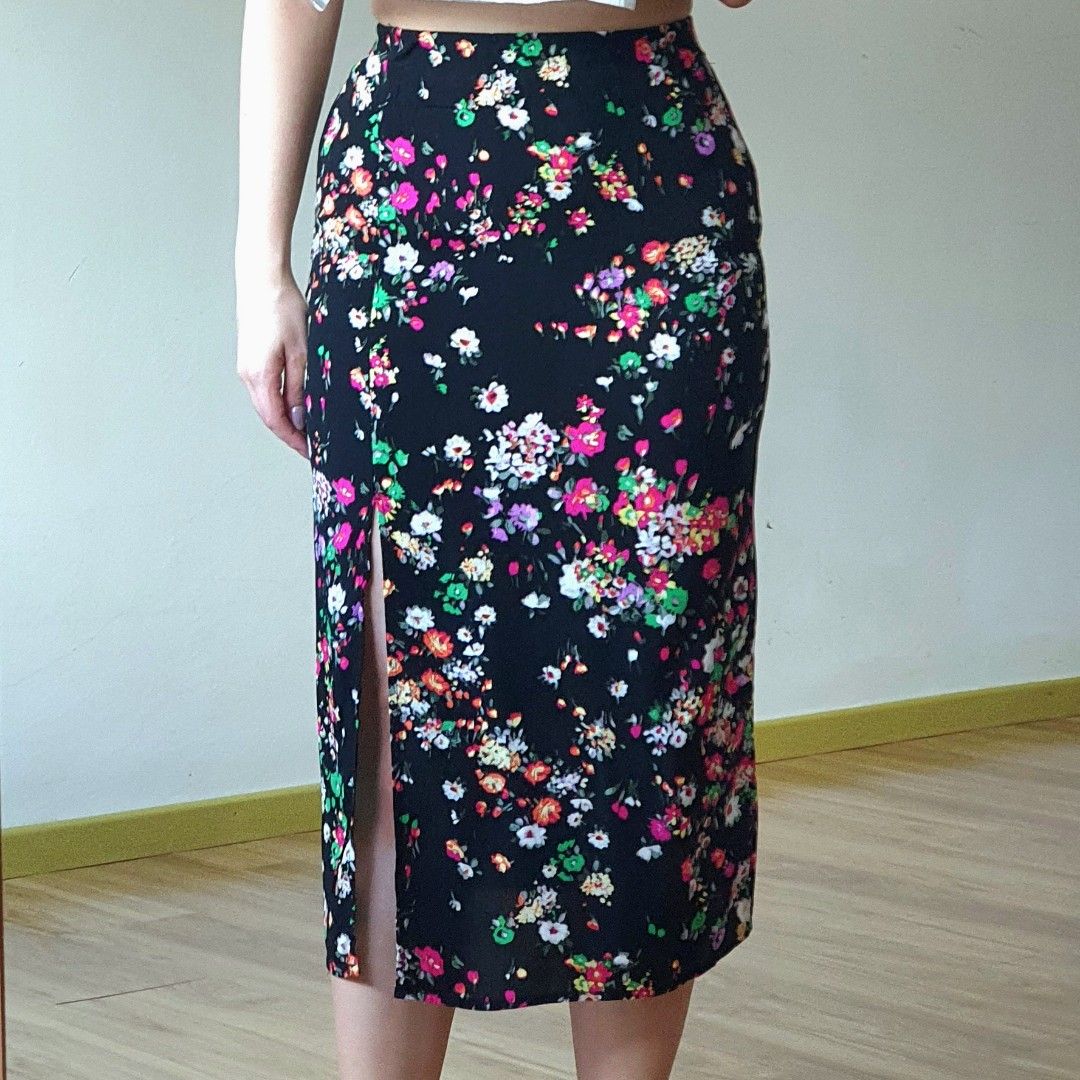 Floral pencil skirt h&m hot sale