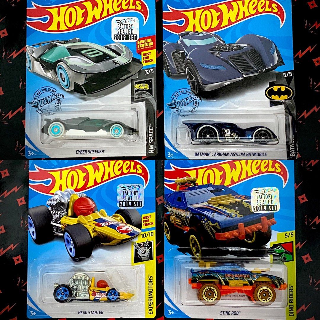 Hot Wheels Regular Treasure Hunt Factory Sealed Hotwheels Cyber Speeder Batman Arkham Asylum Batmobile Head Starter Sting Rod