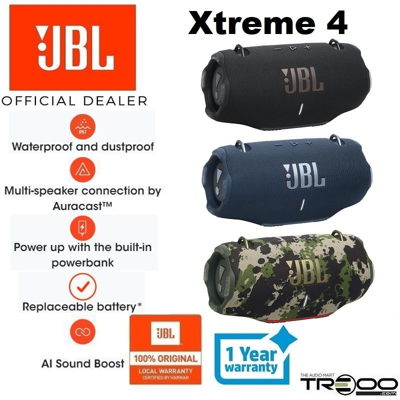 [Official]($15 Cashback!) JBL Xtreme 4 Waterproof Wireless Bluetooth Portable Speaker632133536816661111