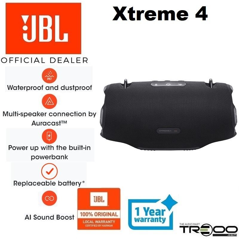 [Official]($15 Cashback!) JBL Xtreme 4 Waterproof Wireless Bluetooth Portable Speaker63213353681666111