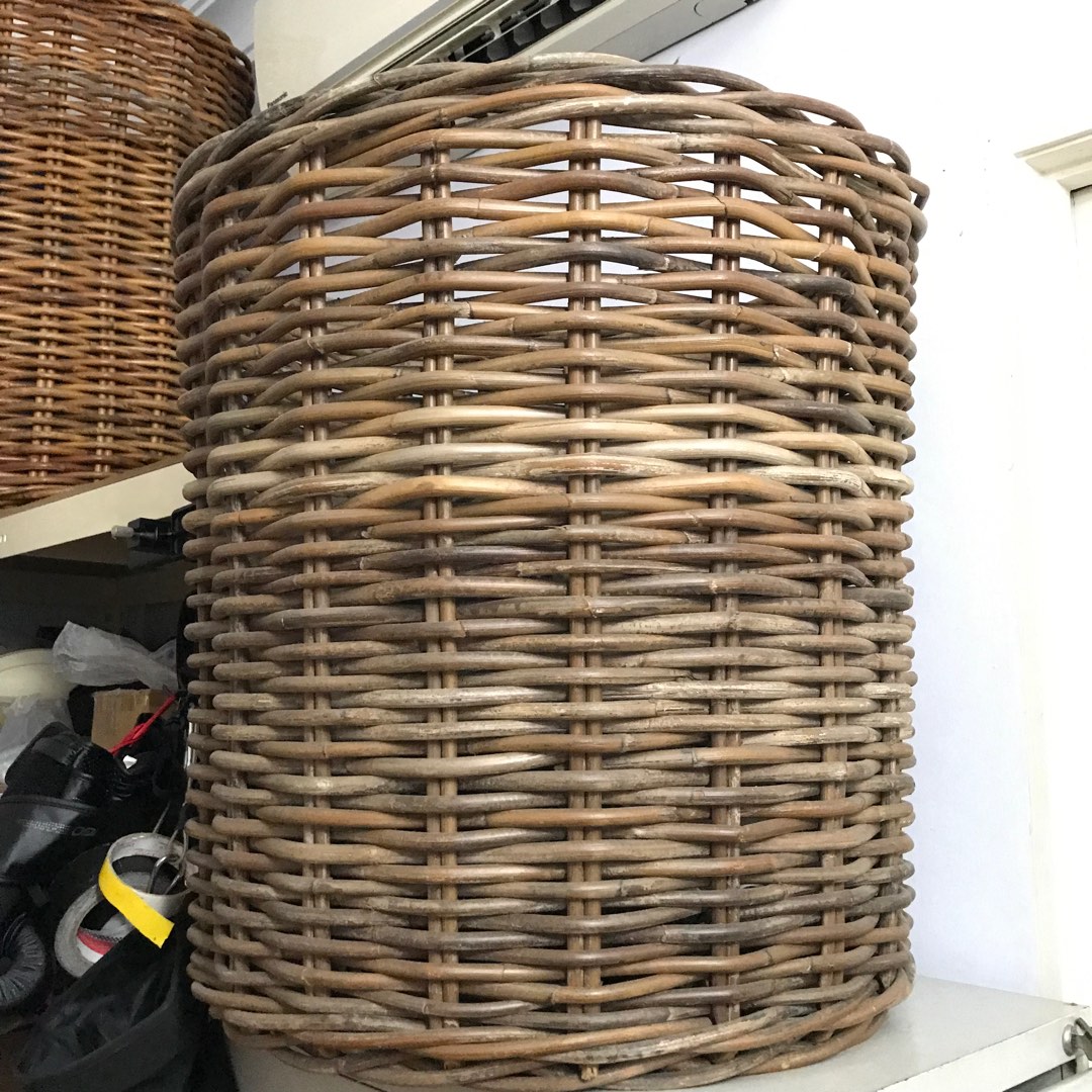 Image showcasing Handwoven Rattan Flower Vase, Wicker Dry Flower Holder for Desktop ...