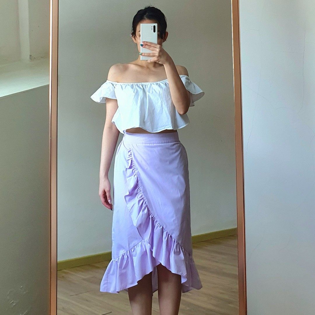 Lilac midi skirt top